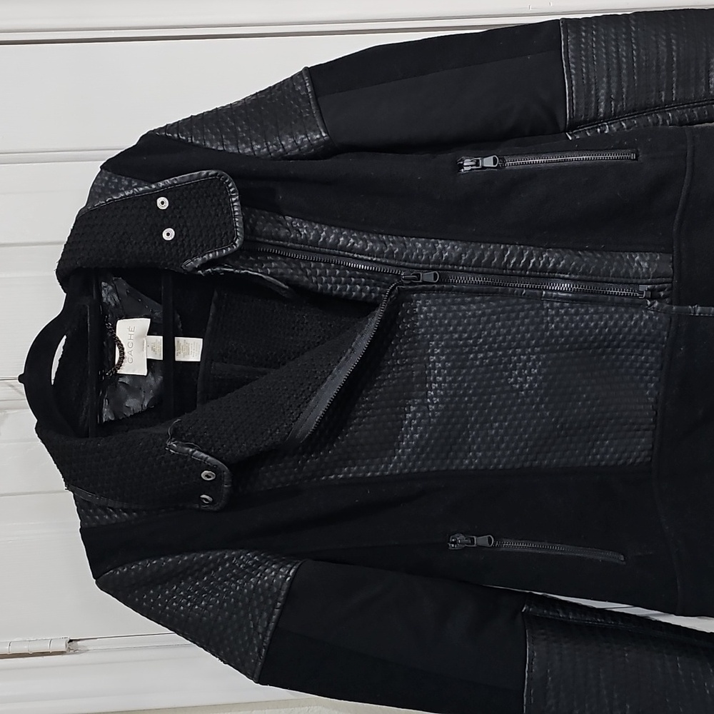 Cache Black Texture Jacket Size M - image 2